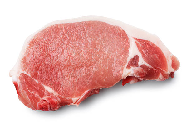 Vlees en petfood: varken op een witte achtergrond